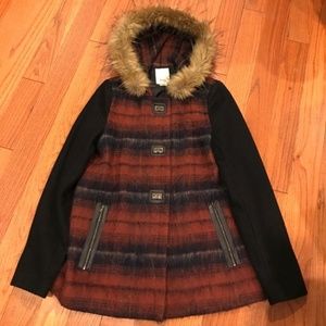 Anthropologie Elevenses Plaid Coat